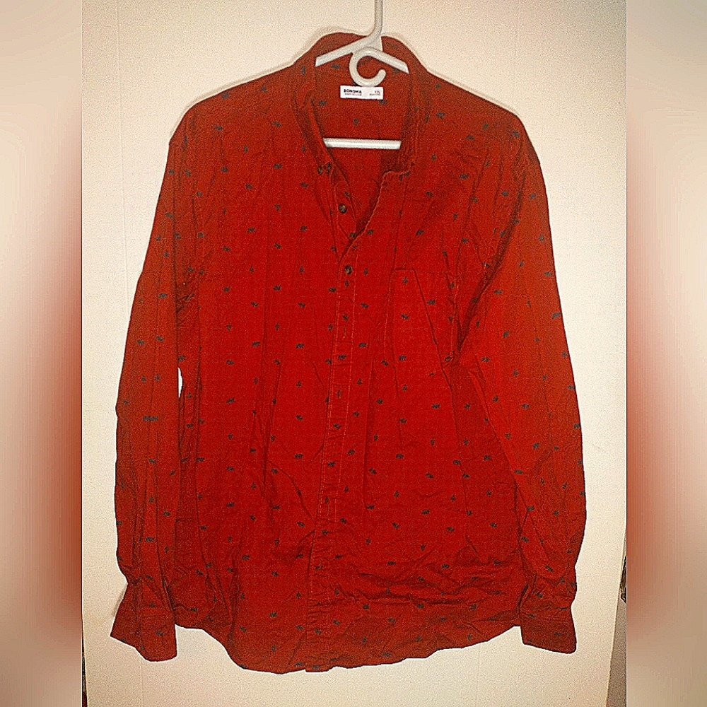 Sonoma XXL Button-Down Long Sleeve Shirt w/ Bears, Trees, Mountains